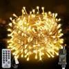 FairyGlim Catena di luci natalizie con telecomando, 20 m, 200 LED, impermeabile, per esterni, 8 modalità, ideale per giardini, feste, terrazze e balconi, decorazione festiva (bianco caldo)