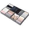 LAJIAKE Set di 8 organizer per cassetti adatti per guardaroba PAX, 100 x 58 cm, pieghevole, per vestiti e vestiti per bambini, design modulare, stabile, grigio