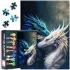 TISHIRON Puzzle per adulti, 1000 pezzi, con drago di ghiaccio blu e drago di luce bianco in duello epico, 1000 pezzi, per adulti (50 x 70 cm)