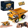 YESHIN Mini RC Muldenkipper in Metall, Camion Muldenkipper Telecomandato con APP, 3 Velocità, Funzione di Ribaltamento con Pulsante, Luce & Suono, USB Ricaricabile, Demo Automatica