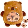 Fortivae Generico Cuscino Per Capybara, Generico Peluche Capibara con 3 mini Capibara Peluche, morbide bambole Capibara regalo di compleanno