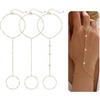 Dochais 3 Pcs Bracciale Donna Oro Argento Set Bracciale Regolabile A Catena Bracciali Impilabili Cubic Zirconia Bracciali Impermeabile Gioielli Donna Accessori Moda