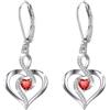 Twoowl Orecchini pendenti con pietra portafortuna in argento Sterling 925 a forma di cuore infinito, gioielli con pietra portafortuna, regali di compleanno per donne, ragazze, mamma, 20*15.3mm/0.78