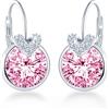 MICMIF Rotondo Orecchini Pendenti Donna con Zircone in Argento 925, Orecchini a Cerchio con Pietre Preziose Brillantini Grandi, Chiusura a Leva Gioielli Regalo per Fidanzata Moglie Mamma