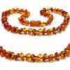 Baltic Secret Selected Baltic Amber Collana in ambra naturale fatta a mano, gioielli in ambra per donne, uomini e tutta la famiglia, gioielli naturali unici, idea regalo perfetta e portafortuna, 33 CM, Ambra, Ambra