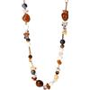 Purelei Collana Hawaiian Sunset con agata rossa, citrino, diaspro e perle d'acqua dolce - Acciaio inossidabile placcato oro 18 carati - Collana da donna 40-45 cm