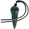 Nupuyai Collana con ciondolo a forma di teschio di corvo, con pietra di cristallo, per uomo e donna, in agata naturale, gioiello con teschio di corvo, con cordino regolabile, 2.2x0.8, Pietra Nylon,