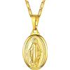 Suplight Collana Donna Medaglia Miracolosa Placcato Oro 18K Collana Donna con Medaglia Miracolosa Oro Ciondolo Madonna Miracolosa Maria Vergina Religioso Catolico Cristiano