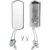 INFINAUTO Specchietti Laterali per Moto Bar End Specchietti Laterali Montaggio in Lega di Alluminio Argento Regolabile Forma Quadrata M8/M10