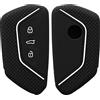kwmobile Custodia Coprichiave Compatibile con VW Golf 8 con 3 tasti Cover - Copri Telecomando Chiave Auto - Copri Chiavi Macchina nero brillante / bianco