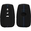 kwmobile Custodia Coprichiave Compatibile con Toyota con 3 Tasti RAV4 CHR Corolla 2021 Yaris Hilux Cover - Copri Telecomando Chiave Auto - Copri Chiavi Macchina nero / blu
