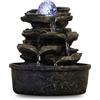 Zen Light Fontana ZenLight Little Rock in poliresina, marrone scuro, 20 x 20 x 23 cm