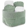 Daunex Set 4 lavette spugna in cotone DAUNEX modello Uncinetto Oliva