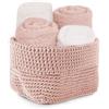 Daunex Set 4 lavette spugna in cotone DAUNEX modello Uncinetto Cipria