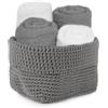 Daunex Set 4 lavette spugna in cotone DAUNEX modello Uncinetto Antracite