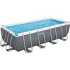 Bestway Piscina Rettangolare Steel Pro Max 56671 Grigio Scuro - 488x244x122cm con Filtro a Sabbia