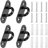 Swpeet 4 pezzi M5 304 in acciaio inox piastra con occhio ovale nero, kit assortito con viti e ancoraggi in plastica, ganci per hardware marino, ganci a U a soffitto, ganci ad occhiello per fissaggio e
