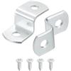 QUARKZMAN 20 Pz 3/8 Clip per Tela Spostata, Clip per Cornici per Immagini a Specchio a Forma di Z Clip per Montaggio di Dipinti su Tela con 2 Fori di Montaggio con Viti, Argento