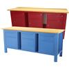 SOGI Banco da lavoro SOGI 2 metri con piano in legno + 3 armadi con anta e cassetto - blu/rosso