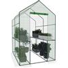 Arreditaly Serra Da Giardino Per Orto Con 4 Ripiani In Metallo Telaio In Acciaio Telo Retinato In Propilene Trasparente Porta Avvolgibile Apertura A Cerniera Protezione Piante Giardinaggio 186 x 120 x 190 Cm