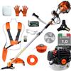 LADAMI Decespugliatore a benzina 52cc a 2 tempi - 2 in 1 Multifunzione 3 CV Motore monocilindrico con coltello a 3 denti e bobina di filo di nylon, potente e affidabile per giardino e campo