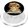 Teacher Student Reader Library Amphibian Baby Frog Libro Aperto Lettura Bookworm Grafico Ritratto Turbante PopSockets PopGrip per MagSafe