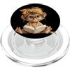 Teacher Student Reader Library Bookworm Scimmia bambino libro aperto lettura animale amante grafico ritratto PopSockets PopGrip per MagSafe