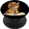 Student Reader Teacher Theme Library Gra Cute Girl Open Book Reading Book Lover Graphic Occhiali rotondi PopSockets PopGrip Adesivo