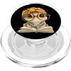 Teacher Student Reader Library Bookworm Baby Frog Libro Aperto Lettura Carino Animale Amante Grafica Turbante PopSockets PopGrip per MagSafe