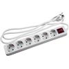 Levitantes Ciabatta bianca a 6 prese schuko con interruttore, 1,5 m H05VV-F 3G1,5 m㎡, base a 6 prese