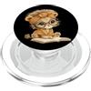 Teacher Student Reader Library Bookworm Baby Lion Libro Aperto Lettura Animali Amante Grafica Cucciolo Rot PopSockets PopGrip per MagSafe