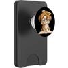 Bookworm Teacher Theme Library Reader Gr Cucciolo Libro Aperto Lettura Cane Amante Grafica Ritratto PopSockets PopWallet per MagSafe