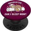 Funny Lazy Girl Graduation Sloth Class o Lazy Girl Graduazione Bradipo Coquette Bow High School College PopSockets PopGrip Adesivo