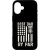 Disc Golf Dad Gear Fathers Day Store Custodia per iPhone 16 Best Dad By Par Disc Golf Festa del papà Frisbee con bandiera americana