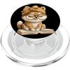 Bookworm Teacher Theme Library Reader Gr Baby Tiger Libro Aperto Lettura Ritratto Grafico PopSockets PopGrip per MagSafe