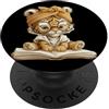 Bookworm Teacher Theme Library Reader Gr Tiger Cub Libro Aperto Lettura Animale Amante Ritratto Grafi PopSockets PopGrip Adesivo