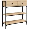 vidaXL Tavolino Consolle Rovere Sonoma 72,5x25x75cm Legno Multistrato