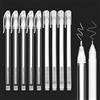 LUXECOVE Set di 9 penne gel bianche, penna bianca da disegno, penne bianche da 0,6 mm 0,8 mm per pittura,carta nera, schizzi e creazione artistica
