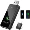 PWAYTEK 2 in 1 Adattatore Apple CarPlay Wireless 2025,Bluetooth 5.3 e Wi-Fi 5.8GHz, Converte Cablato in Wireless, USB-C/A Plug&Play, Compatibile con iPhone iOS 10+ e Altri Dispositivi, Auto 2016+