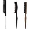 RANYAKE Set di 3 spazzole per capelli con setole di cinghiale naturali, spazzole per capelli e pettini, per donne e uomini, spazzole con setole di cinghiale con pettini, set di spazzole e pettini