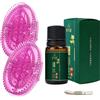 Ekukeon 2 Spazzole Massaggianti Meridian con Oli Essenziali da 10 ml e Metro a Nastro da 1.5 m,Spazzola Massaggiante Five Elements Meridian,per Vita,Addome,Testa,Leg (Viola - Artemisia)