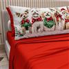 PETTI Artigiani Italiani - Lenzuola in Cotone con Federe in Stampa Digitale di Natale, Lenzuola Natalizie Una Piazza e Mezza, Completo Letto Natalizio, Xmas 9 Rosso, 100% Made in Italy