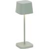 Zafferano, Lampada Ofelia Micro, Lampada da Tavolo Ricaricabile e Senza Fili con Controllo Touch, Adatta per Salotto ed Esterni, Dimmer, 2200-3000 K, Altezza 20 cm, Colore Salvia