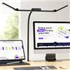 KableRika Lampada da scrivania, lampada da scrivania a LED con morsetto e 3 barre luminose regolabili, luce dimmerabile per monitor PC, ufficio, studio e casa