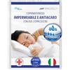 Allergosystem Set Coprimaterasso Matrimoniale Impermeabile Antiacaro con Cerniera 170x200x20cm e 2 Copricuscino Impermeabile Anallergico 50x80cm - Dispositivo Medico MADE IN ITALY - Linea Protect