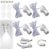 Gsycle 4 Faretti Con Display A Led, Mini Faretti Usb Dimmerabili Da 5 V, Faretto Led Regolabile Usb Alimentato Faretti Per Vetrina Esposizione Di Gioielli, Portico D'ingresso (Luz Blanca)