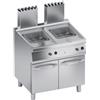 Ristoattrezzature Modello: 112820024332016,Friggitrice a gas 2 vasche su mobile 15+15 lt con comandi a vista 80x70x85h cm