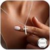 Dochais Croce Collana in Argento 925 Donna - Pendente in Oro/Oro Bianco 18K per Donne e Ragazze - Regalo di Natale, 40-45cm