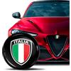 SkinoEu Compatibile con Alfa Romeo Emblema Placca cofano 74mm per Giulietta 940 MiTo 156 147 159 GT Brera Spider 939 Italia Bandiera Italiana EA 21