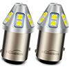 Ruiandsion 2 luci LED 1157 bianche 6-30V 2357 2057 7528 1034 BAY15D a doppia funzione 6V 12V 24V, chipset LED 3030 10SMD, lampadine di ricambio per luci di retromarcia per auto e moto, senza polarità